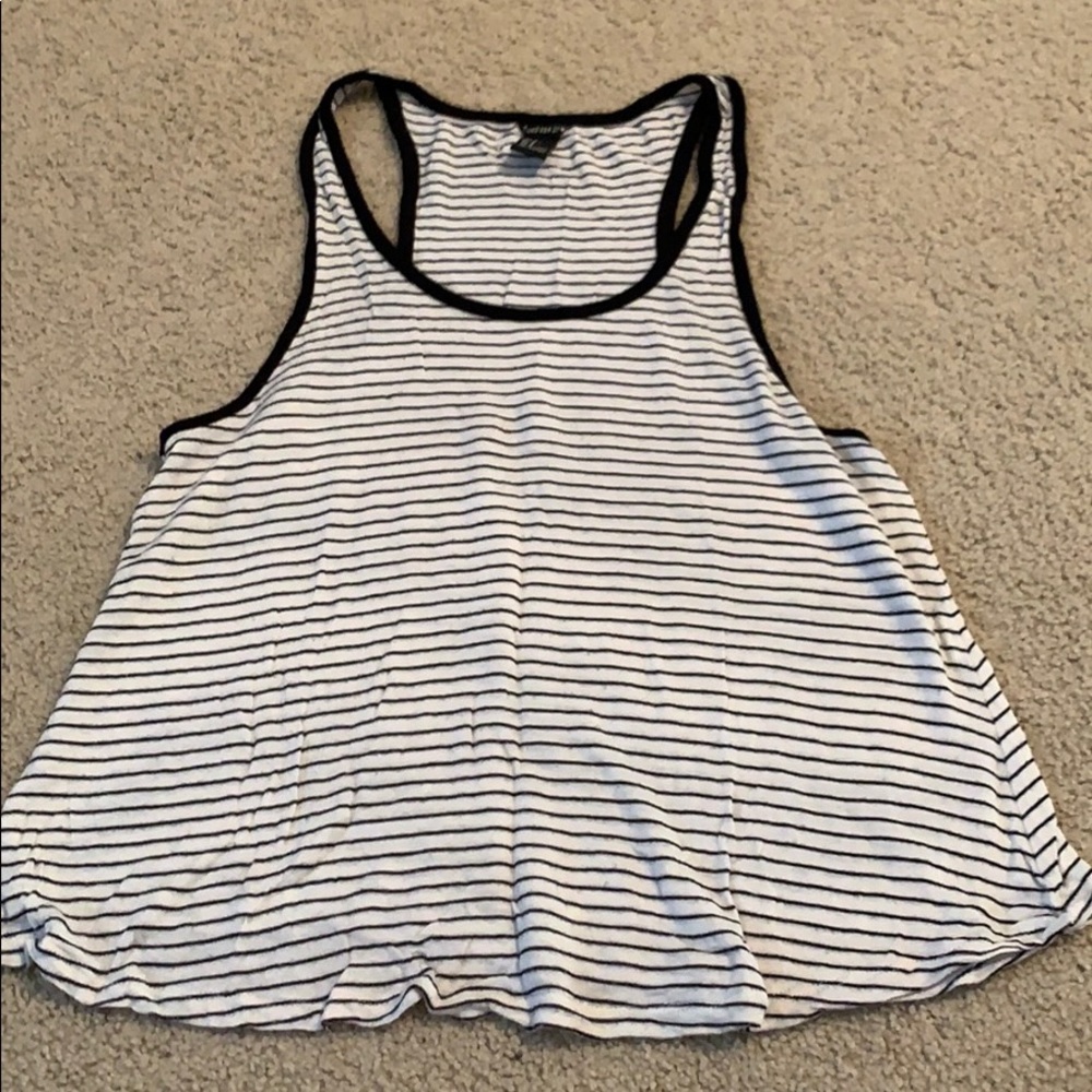 black and white striped tank top